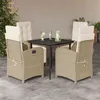 Image de vidaXL Ensemble à Manger de Jardin avec Coussins 5 pcs, Table et Chaises avec Dossier Réglable, Meubles d'Extérieur Patio 3212372