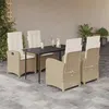 Image de vidaXL Ensemble à Manger de Jardin avec Coussins 5 pcs, Table et Chaises avec Dossier Réglable, Meubles d'Extérieur Patio 3212373