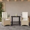 Image de vidaXL Ensemble à Manger de Jardin avec Coussins 3 pcs, Table et Chaises avec Dossier Réglable, Meubles d'Extérieur Patio 3212380