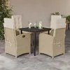 Image de vidaXL Ensemble à Manger de Jardin avec Coussins 5 pcs, Table et Chaises avec Dossier Réglable, Meubles d'Extérieur Patio 3212381