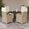 Image de vidaXL Ensemble à Manger de Jardin avec Coussins 5 pcs, Table et Chaises avec Dossier Réglable, Meubles d'Extérieur Patio 3212382