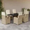 Image de vidaXL Ensemble à Manger de Jardin avec Coussins 7 pcs, Table et Chaises avec Dossier Réglable, Meubles d'Extérieur Patio 3212386