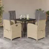 Image de vidaXL Ensemble à Manger de Jardin avec Coussins 5 pcs, Table et Chaises avec Dossier Réglable, Meubles d'Extérieur Patio 3212391