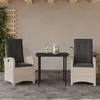 Image de vidaXL Ensemble à Manger de Jardin avec Coussins 3 pcs, Table et Chaises avec Dossier Réglable, Meubles d'Extérieur Patio 3212410