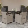 Image de vidaXL Ensemble à Manger de Jardin avec Coussins 5 pcs, Table et Chaises avec Dossier Réglable, Meubles d'Extérieur Patio 3212411