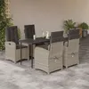 Image de vidaXL Ensemble à Manger de Jardin avec Coussins 5 pcs, Table et Chaises avec Dossier Réglable, Meubles d'Extérieur Patio 3212413