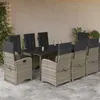 Image de vidaXL Ensemble à Manger de Jardin avec Coussins 9 pcs, Table et Chaises avec Dossier Réglable, Meubles d'Extérieur Patio 3212428
