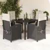 Image de vidaXL 5-delige Tuinset met kussens poly rattan zwart3212451