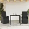 Image de vidaXL 3-delige Bistroset met kussens poly rattan zwart3212456
