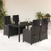 Image de vidaXL Ensemble à Manger de Jardin avec Coussins 5 pcs, Table et Chaises avec Dossier et Repose-pied Réglables, Meubles 3212458