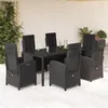 Image de vidaXL Ensemble à Manger de Jardin avec Coussins 7 pcs, Table et Chaises avec Dossier et Repose-pied Réglables 3212460
