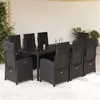 Image de vidaXL Ensemble à Manger de Jardin avec Coussins 9 pcs, Table et Chaises avec Dossier et Repose-pied Réglables, 3212461