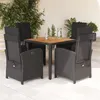 Image de vidaXL Ensemble à Manger de Jardin avec Coussins 5 pcs, Table et Chaises avec Dossier et Repose-pied Réglables, Meubles 3212475