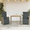 Image de vidaXL 3-delige Bistroset met kussens poly rattan grijs3212480