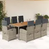 Image de vidaXL 9-delige Tuinset met kussens poly rattan grijs3212485