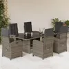Image de vidaXL Ensemble à Manger de Jardin avec Coussins 7 pcs, Table et Chaises avec Dossier et Repose-pied Réglables 3212492