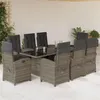Image de vidaXL Ensemble à Manger de Jardin avec Coussins 9 pcs, Chaises et Table de Patio, Meubles de Terrasse, Moderne, Gris Résine 3212493