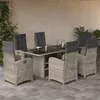 Image de vidaXL Ensemble à Manger de Jardin avec Coussins 7 pcs, Chaises et Table de Patio, Meubles de Terrasse, Moderne, Gris Clair 3212498