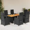 Image de vidaXL Ensemble à Manger de Jardin avec Coussins 7 pcs, Table et Chaises avec Dossier et Repose-pied Réglables 3212504