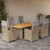 Image de vidaXL 7-delige Tuinset met kussens poly rattan beige3212510