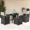 Image de vidaXL Ensemble à Manger de Jardin avec Coussins 7 pcs, Table et Chaises de Patio, Meubles d'Extérieur Terrasse, Moderne, 3212525