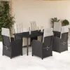 Image de vidaXL Ensemble à Manger de Jardin avec Coussins 7 pcs, Table et Chaises de Patio, Meubles d'Extérieur Terrasse, Moderne, 3212526