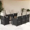 Image de vidaXL Ensemble à Manger de Jardin avec Coussins 9 pcs, Table et Chaises de Patio, Meubles d'Extérieur Terrasse, Moderne, 3212527
