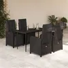Image de vidaXL Ensemble à Manger de Jardin avec Coussins 5 pcs, Table et Chaises avec Dossier et Repose-pied Réglables, Meubles 3212530