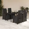 Image de vidaXL Ensemble à Manger de Jardin avec Coussins 5 pcs, Table et Chaises avec Dossier et Repose-pied Réglables, Meubles 3212537