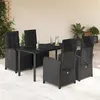 Image de vidaXL Ensemble à Manger de Jardin avec Coussins 5 pcs, Table et Chaises de Patio, Meubles d'Extérieur Terrasse, Moderne, 3212538