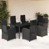 Image de vidaXL Ensemble à Manger de Jardin avec Coussins 7 pcs, Table et Chaises avec Dossier et Repose-pied Réglables 3212540