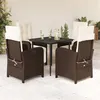 Image de vidaXL Ensemble à Manger de Jardin avec Coussins 5 pcs, Table et Chaise de Terrasse, Meubles de Patio, Mobilier d'Extérieur, 3212543