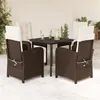 Image de vidaXL Ensemble à Manger de Jardin avec Coussins 5 pcs, Table et Chaise de Terrasse, Meubles de Patio, Mobilier d'Extérieur, 3212550