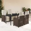 Image de vidaXL Ensemble à Manger de Jardin avec Coussins 5 pcs, Table et Chaises avec Dossier et Repose-pied Réglables, Meubles 3212552