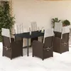 Image de vidaXL Ensemble à Manger de Jardin avec Coussins 7 pcs, Table et Chaises avec Dossier et Repose-pied Réglables 3212554