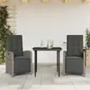 Image de vidaXL Ensemble de Bistro avec Coussins 3 pcs, Table et Chaises de Jardin, Ensemble de Meubles d'Extérieur Balcon, Moderne, 3212556