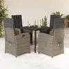 Image de vidaXL Ensemble à Manger de Jardin avec Coussins 5 pcs, Table et Chaises avec Dossier et Repose-pied Réglables, Meubles 3212564