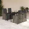 Image de vidaXL Ensemble à Manger de Jardin avec Coussins 5 pcs, Table et Chaises avec Dossier et Repose-pied Réglables, Meubles 3212565