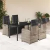 Image de vidaXL Ensemble à Manger de Jardin avec Coussins 5 pcs, Table et Chaises avec Dossier et Repose-pied Réglables, Meubles 3212566