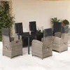 Image de vidaXL Ensemble à Manger de Jardin avec Coussins 7 pcs, Table et Chaises avec Dossier et Repose-pied Réglables 3212567