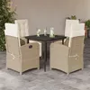 Image de vidaXL Ensemble à Manger de Jardin avec Coussins 5 pcs, Chaises et Table de Patio, Meubles de Terrasse, Moderne, Beige 3212571