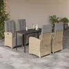 Image de vidaXL Ensemble à Manger de Jardin avec Coussins 5 pcs, Chaises et Table de Patio, Meubles de Terrasse, Moderne, Beige 3212586