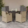 Image de vidaXL Ensemble à manger de jardin avec coussins 5pcs Beige poly rotin 3212592