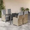 Image de vidaXL Ensemble à Manger de Jardin avec Coussins 5 pcs, Table et Chaises avec Dossier et Repose-pied Réglables, Meubles 3212594