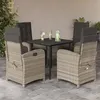 Image de vidaXL Ensemble à Manger de Jardin avec Coussins 5 pcs, Chaises et Table de Patio, Meubles de Terrasse, Moderne, Gris Clair 3212599