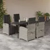Image de vidaXL Ensemble à Manger de Jardin avec Coussins 5 pcs, Chaises et Table de Patio, Meubles de Terrasse, Moderne, Gris Clair 3212600