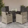 Image de vidaXL Ensemble à Manger de Jardin avec Coussins 5 pcs, Chaises et Table de Patio, Meubles de Terrasse, Moderne, Gris Clair 3212606