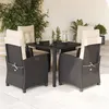 Image de vidaXL 5-delige Tuinset met kussens poly rattan zwart3212628