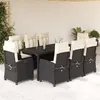 Image de vidaXL Ensemble à Manger de Jardin avec Coussins 9 pcs, Table et Chaises avec Dossier Réglable, Meubles d'Extérieur, 3212634