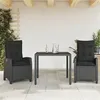Image de vidaXL 3-delige Tuinset met kussens poly rattan zwart3212635